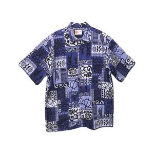 Vintage Hilo Hattie The Hawaiian Original Shirt Men's L Blue Floral Aloha